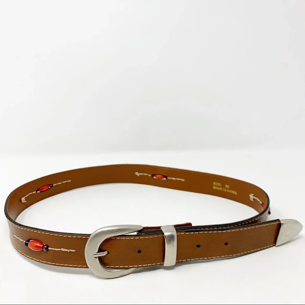Girls Brown Beaded Belt Size 10